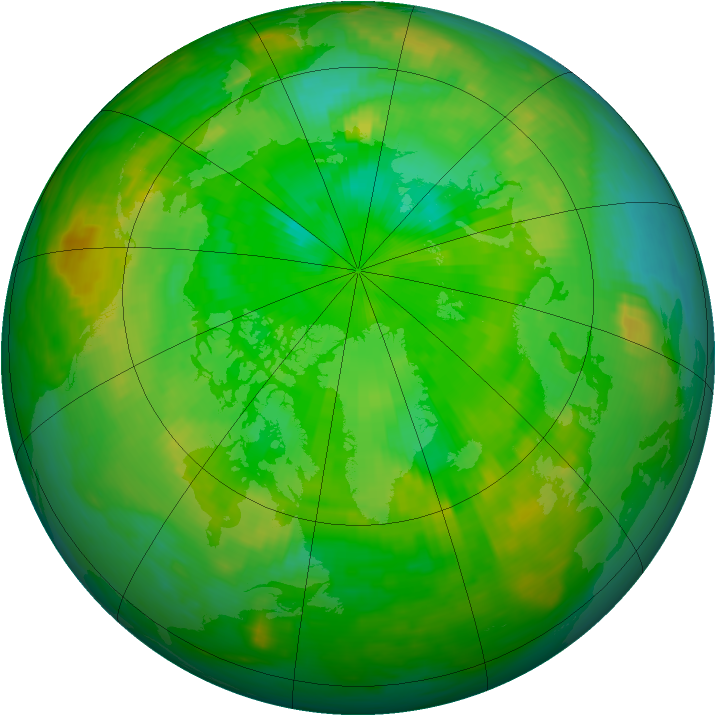 Arctic ozone map for 10 July 1984